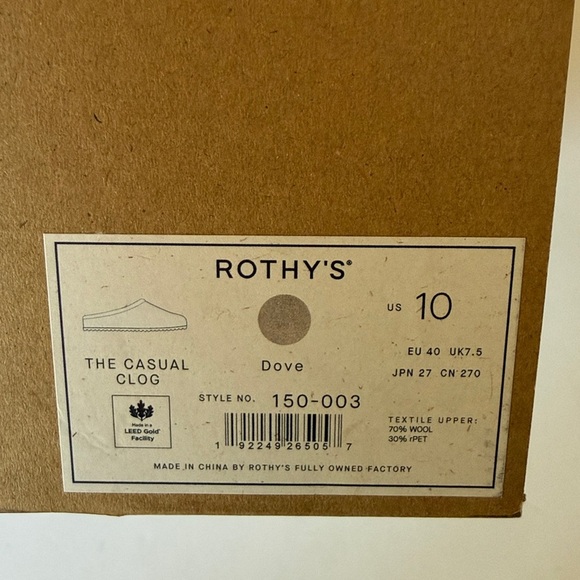 Rothy’s Casual Clog in Dove women’s 10 New in box - Picture 5 of 5